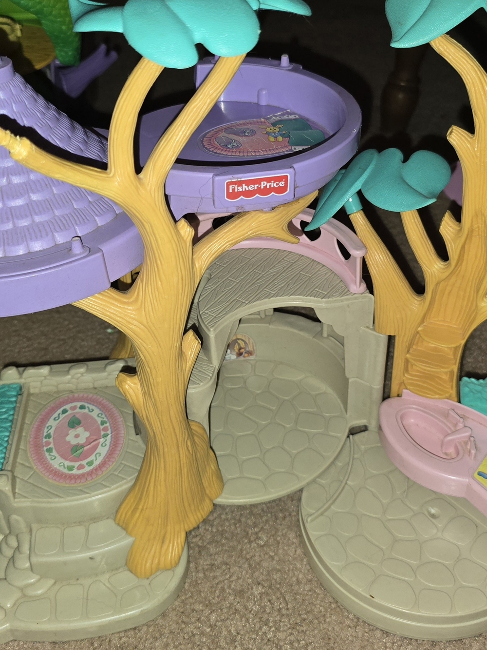 Vintage 1996 Fisher Price Hideaway Hollow Treehouse No Characters or swing